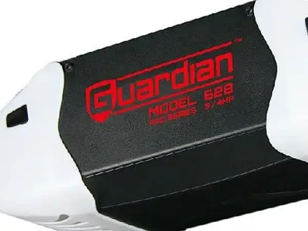 guardian garage door opener with the logo on 