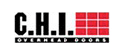 C.H.I. Overhead Doors logo, black text and a red grid.
