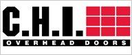 the logo for c.h.i. overhead doors is black and red .