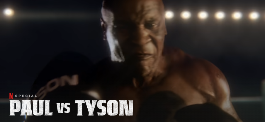 Mike Tyson in boxing stance, facing forward.