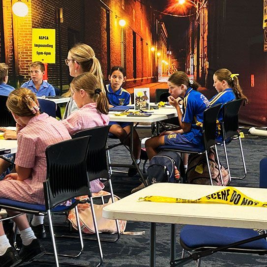 Crime Story crime scene workshop with students