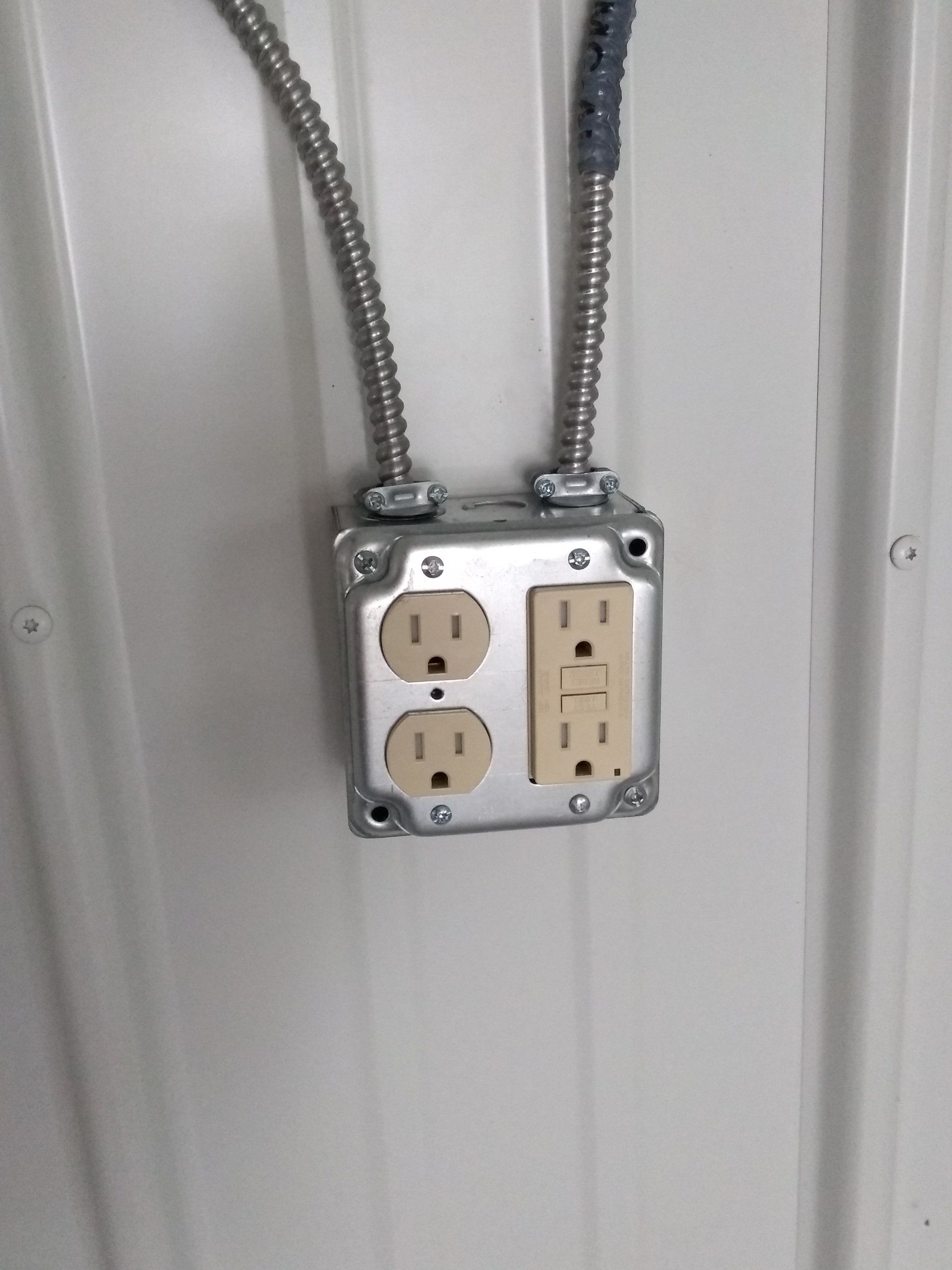 electrical outlets on the wall.