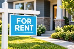 For Rent Sign in Front of a Home