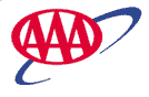 AAA logo: red oval with triple "A" letters inside, blue curved line.