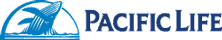 Pacific Life logo with a whale leaping from water, in blue.