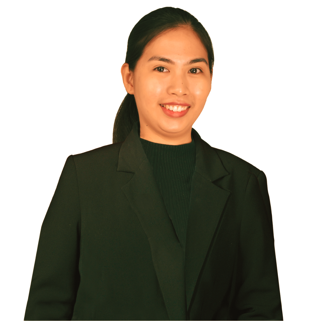 A smiling professional with hair pulled back, wearing a black blazer over a dark top against a plain background.
