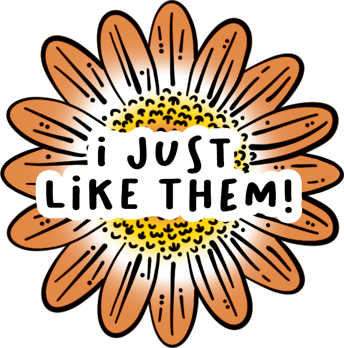 an orange sunflower that says 