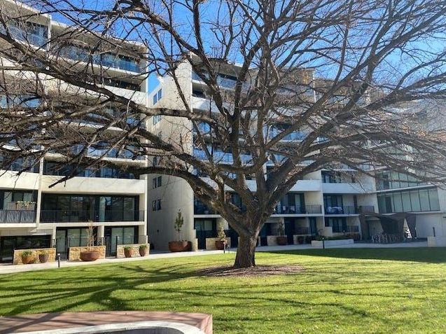 A large building with a tree in front of it.