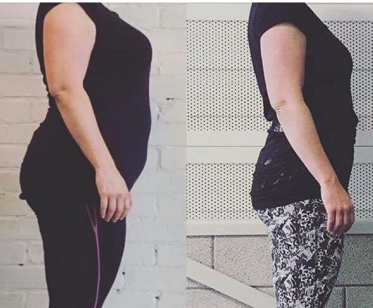 Voor en na foto van vrouw 40+ die personal training heeft gedaan