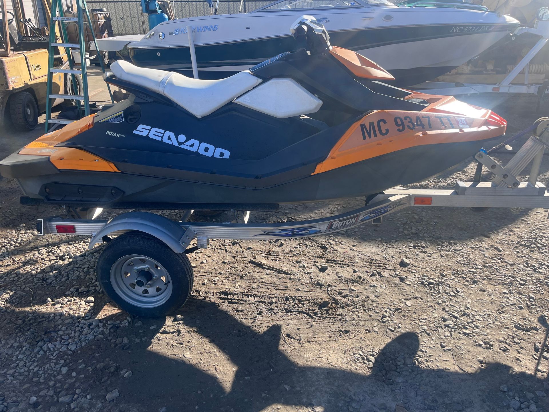 A jet ski after jet ski repair.