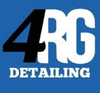 Logo 4RG Detailing con testo bianco in grassetto su sfondo blu e accento diagonale nero.