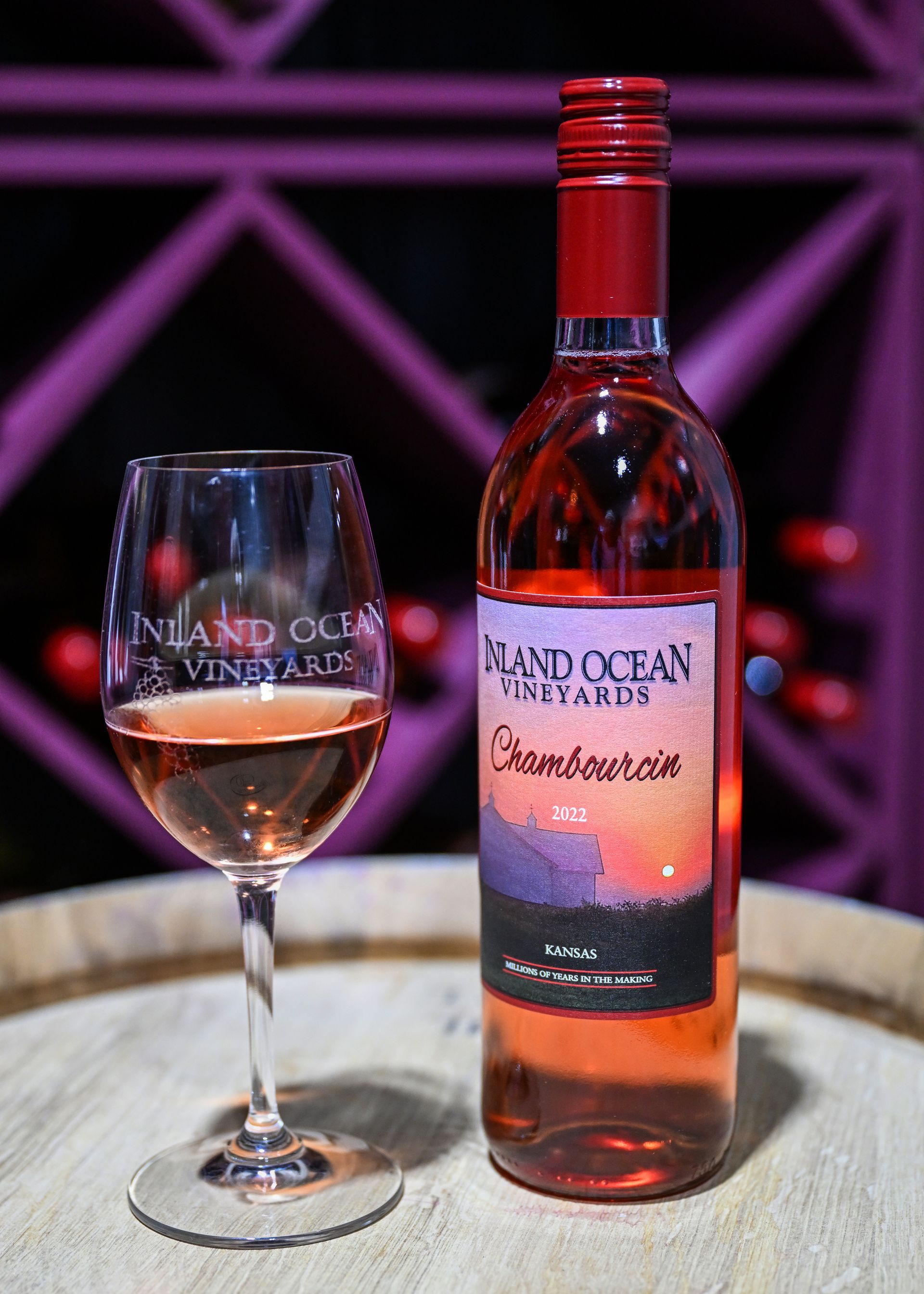 Chambourcin rosè wine inland ocean vineyards hutchinson ks, Kansas Wine