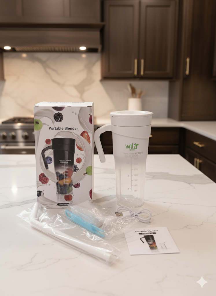 Portable Blender Cup Bottle USB Rechargeable 16 oz 6 Blades Fruit Mixer Mini Hand Juicer Blender Smoothie With Straw