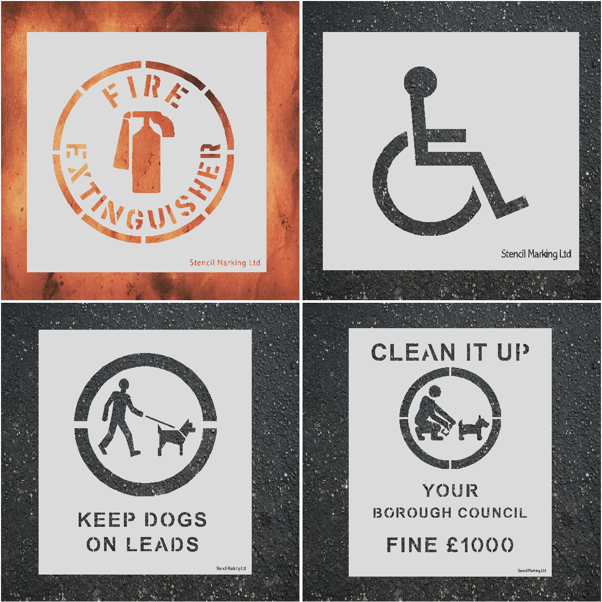 Stencil signs
