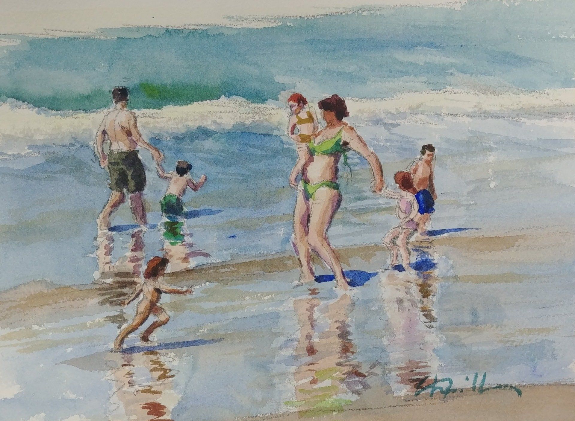 beach day watercolor virtual zoom landscapes portrait people class painting lesson robert sherrill workshops