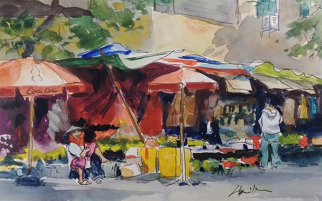 farmers market live class painting Sherrill workshops