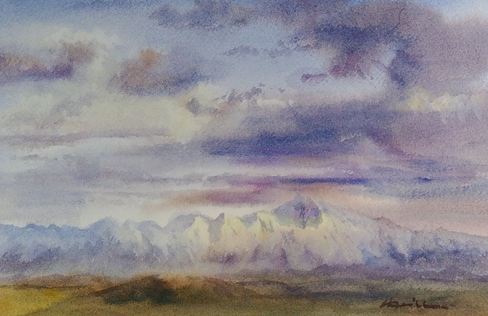 mountains and clouds watercolor virtual zoom landscapes class painting lesson robert sherrill workshops