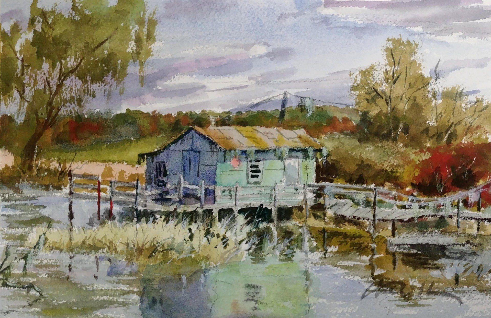 old shack watercolor virtual zoom landscapes class painting lesson robert sherrill workshops