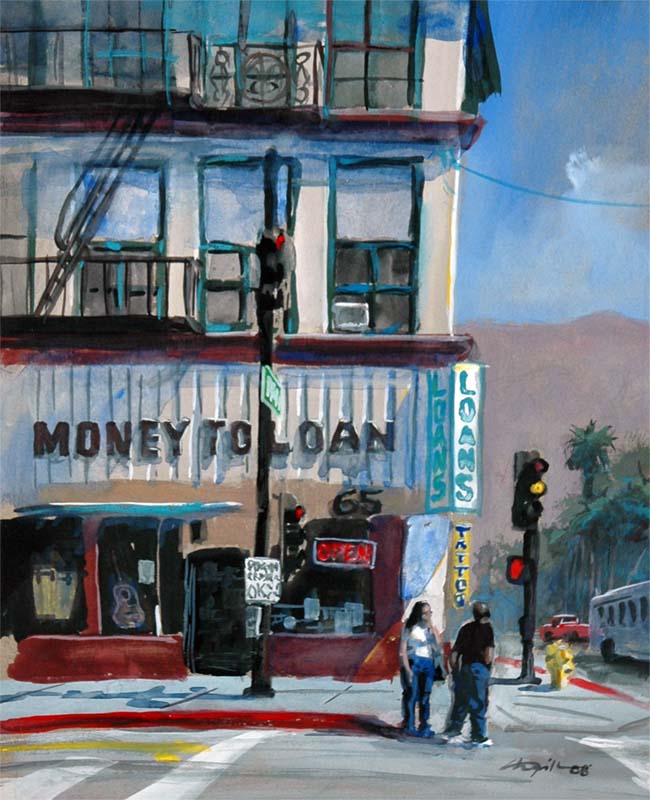 money loan watercolor virtual live zoom streetscape landscapes class painting lesson robert sherrill workshops