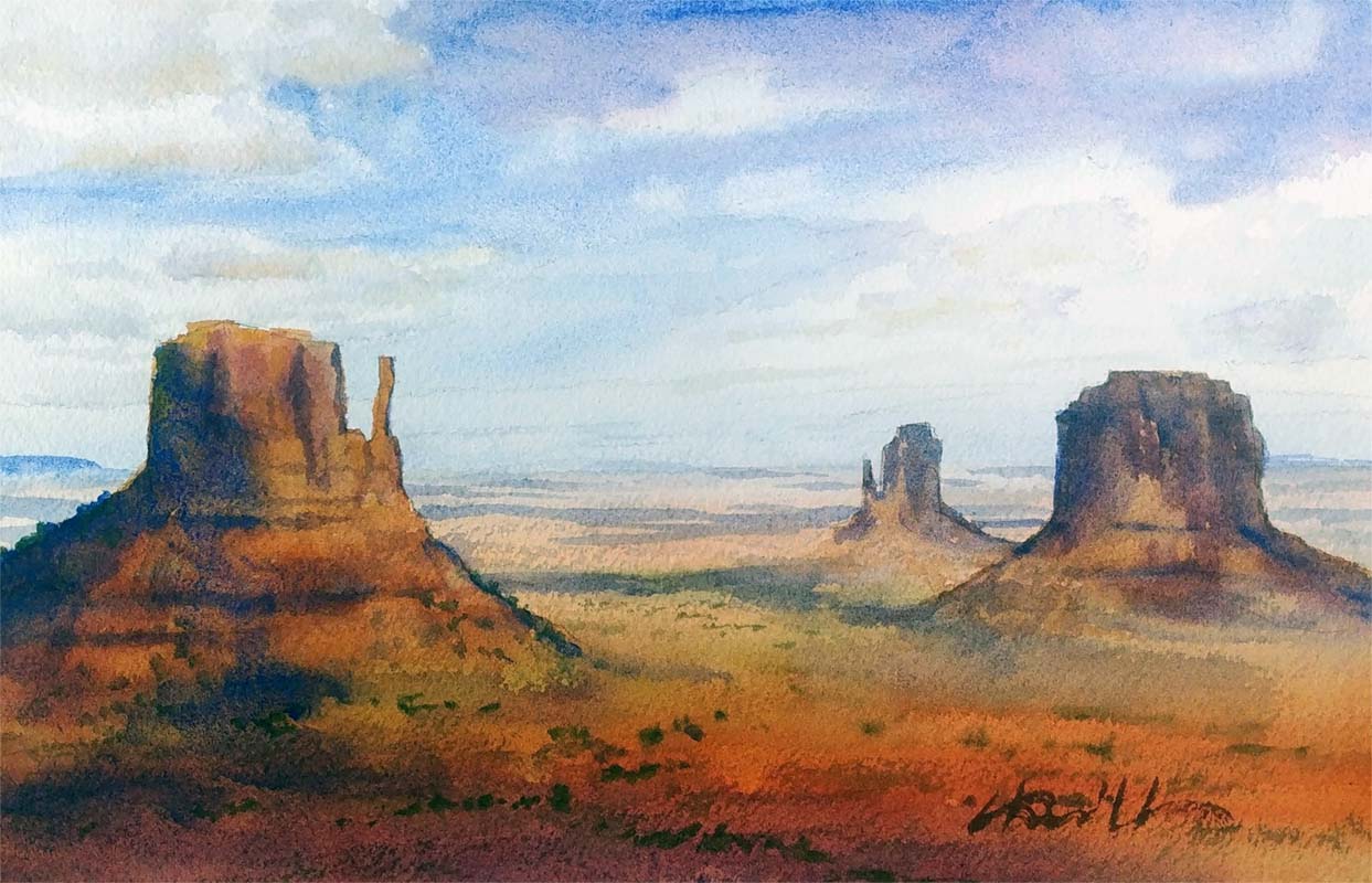 monument valley watercolor virtual live zoom landscapes class painting lesson robert sherrill workshops