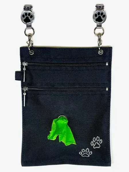 black leather hip clip bag