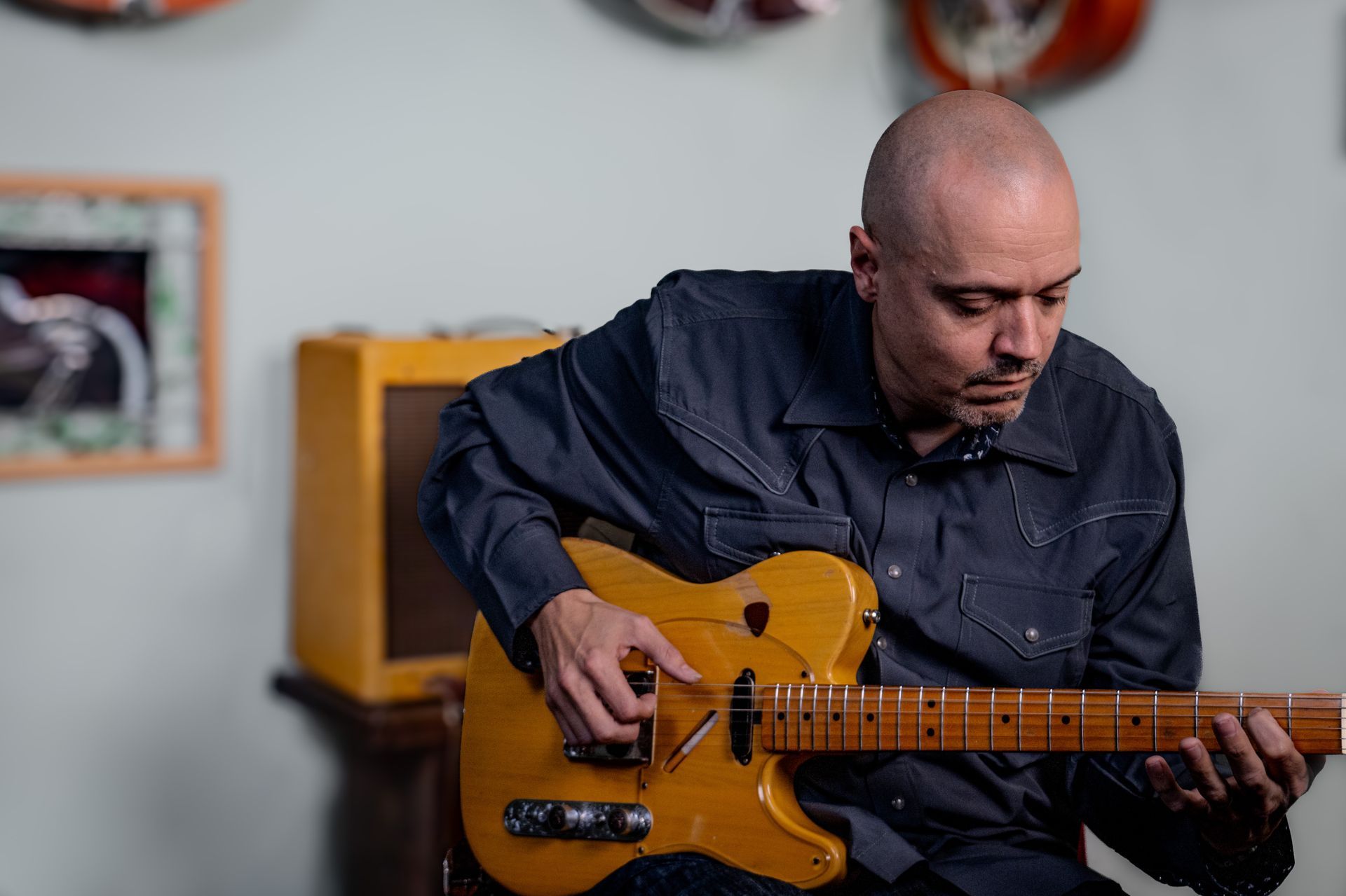Adult guitar student learning structure and technique with David Dunavant in Little Rock