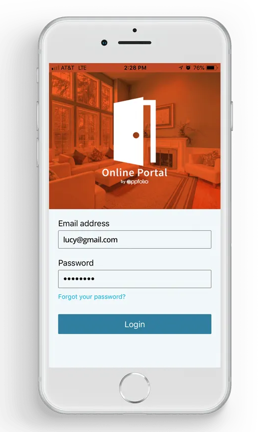 Online Portal app on iPhone