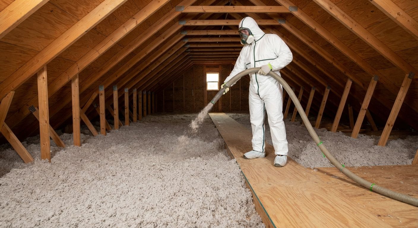 Blown-in attic insulation project in Rio Hondo Texas