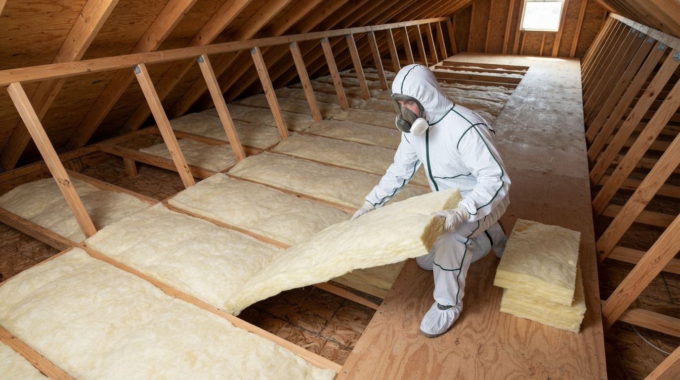 Technician providing practical quality attic insulation solutions in Harlingen Texas