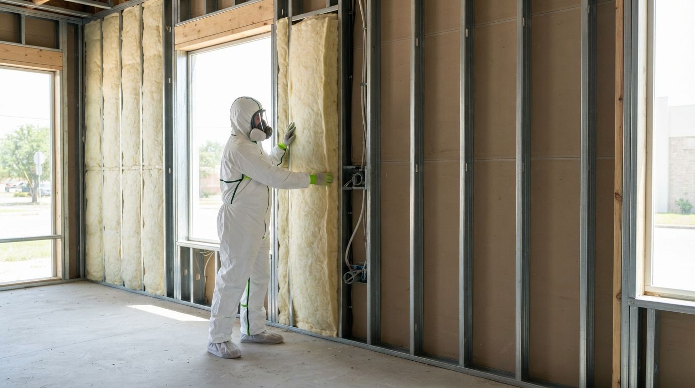 Professional fiberglass wall insulation for a commercial property in Harlingen Texas
