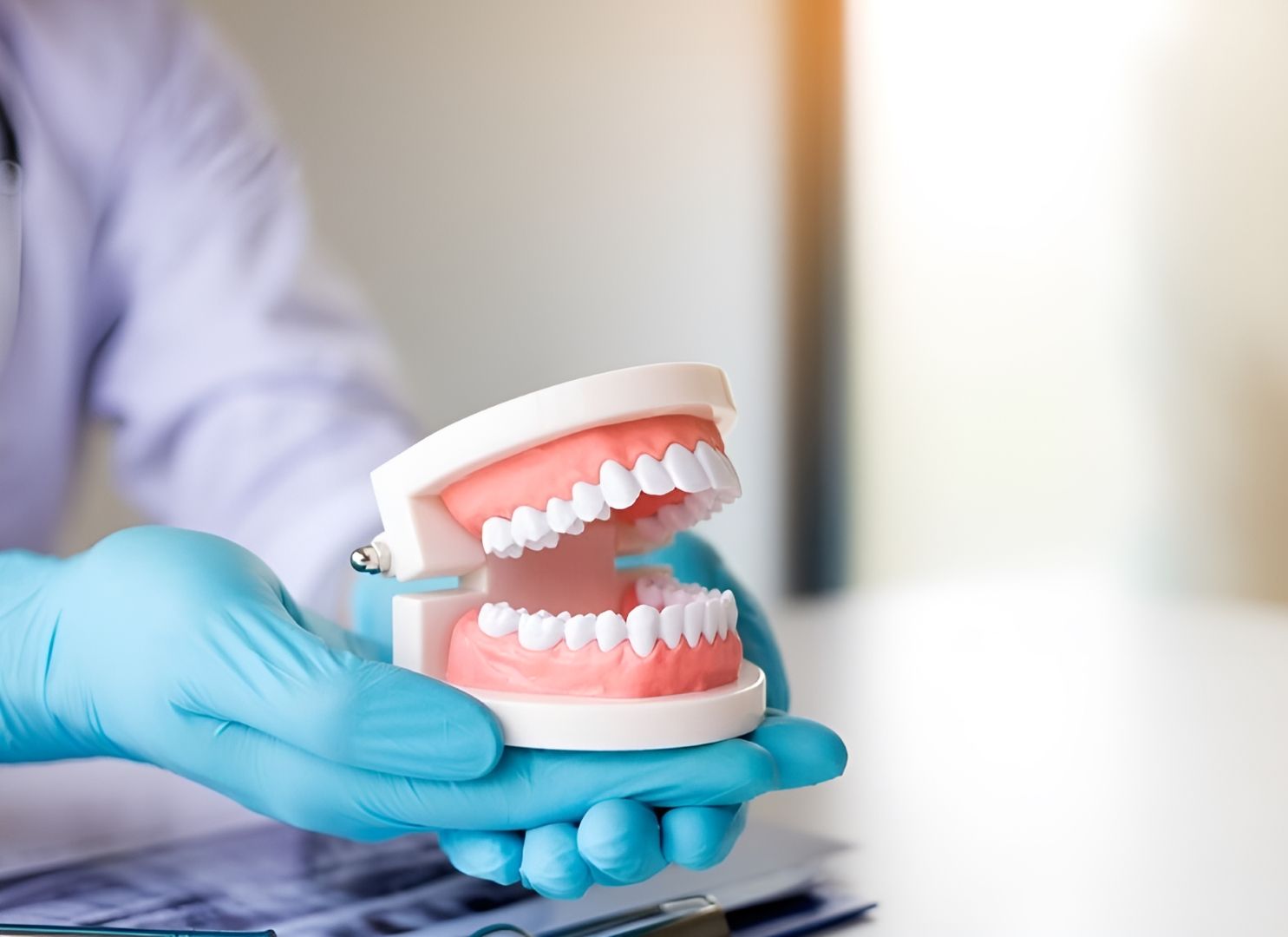 A Dentist is Holding a Model of Teeth in His Hands — Bytes of Byron–Bio Holistic Dentistry in Byron Bay, NSW