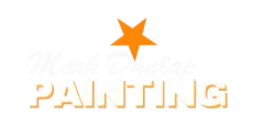 Orange star above gold “PAINTING” text on a white background