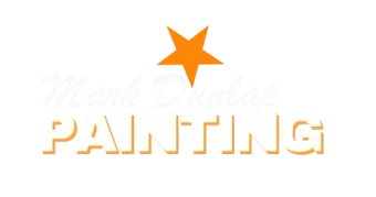 Orange star above gold “PAINTING” text on a white background