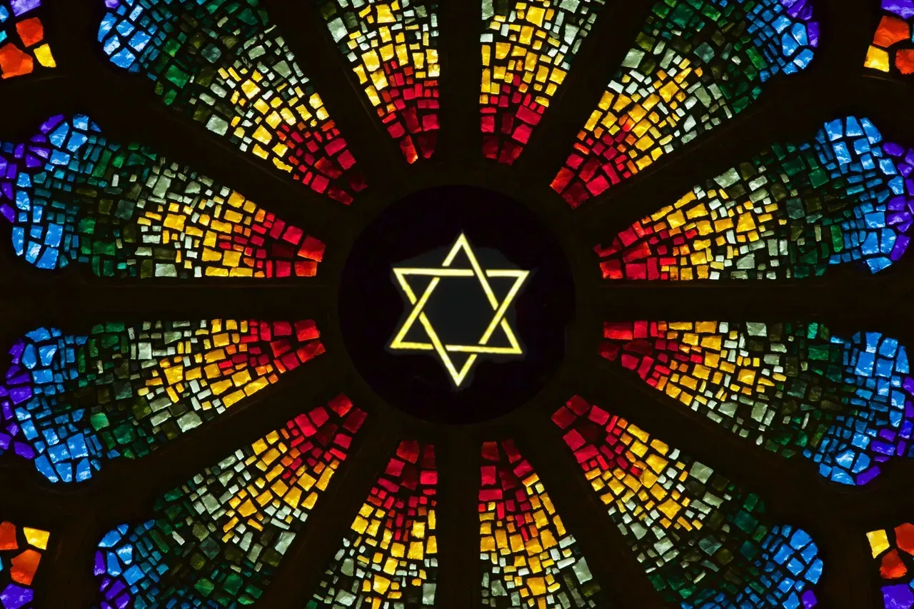 Rose Window with the Star of David in the Center.