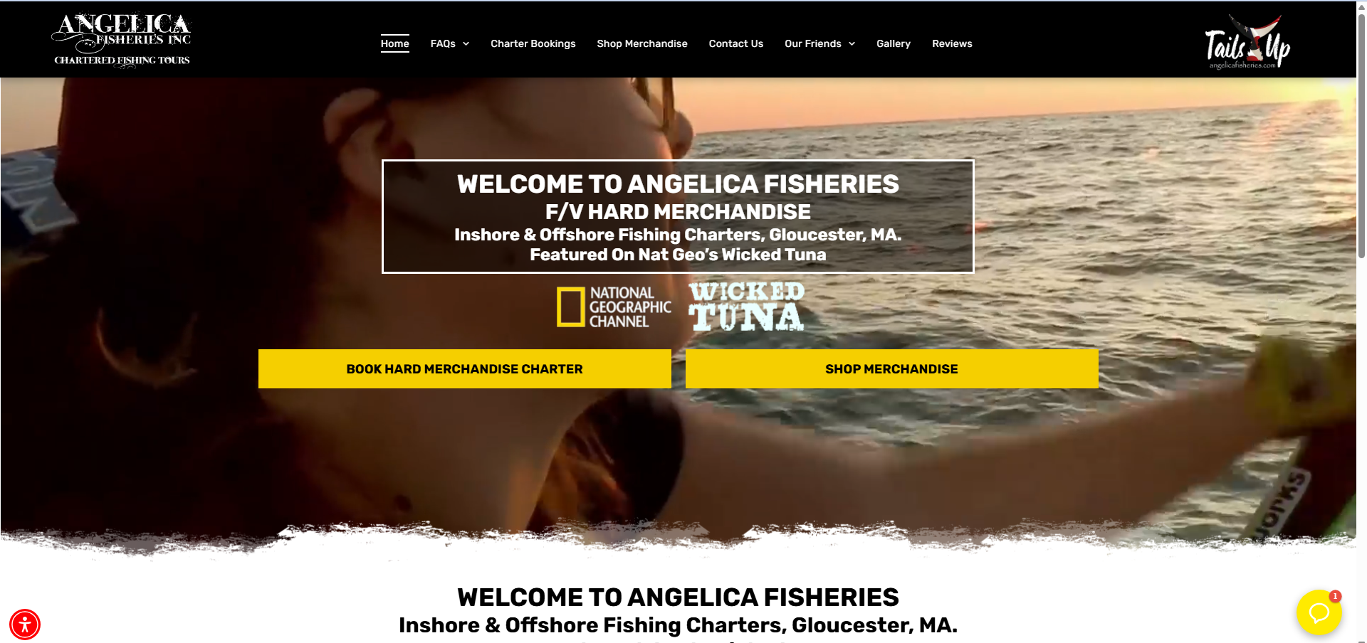 Angelica Fisheries commercial fishing and seafood business website featuring professional web design, SEO, content optimization, and digital marketing services by V360Media.