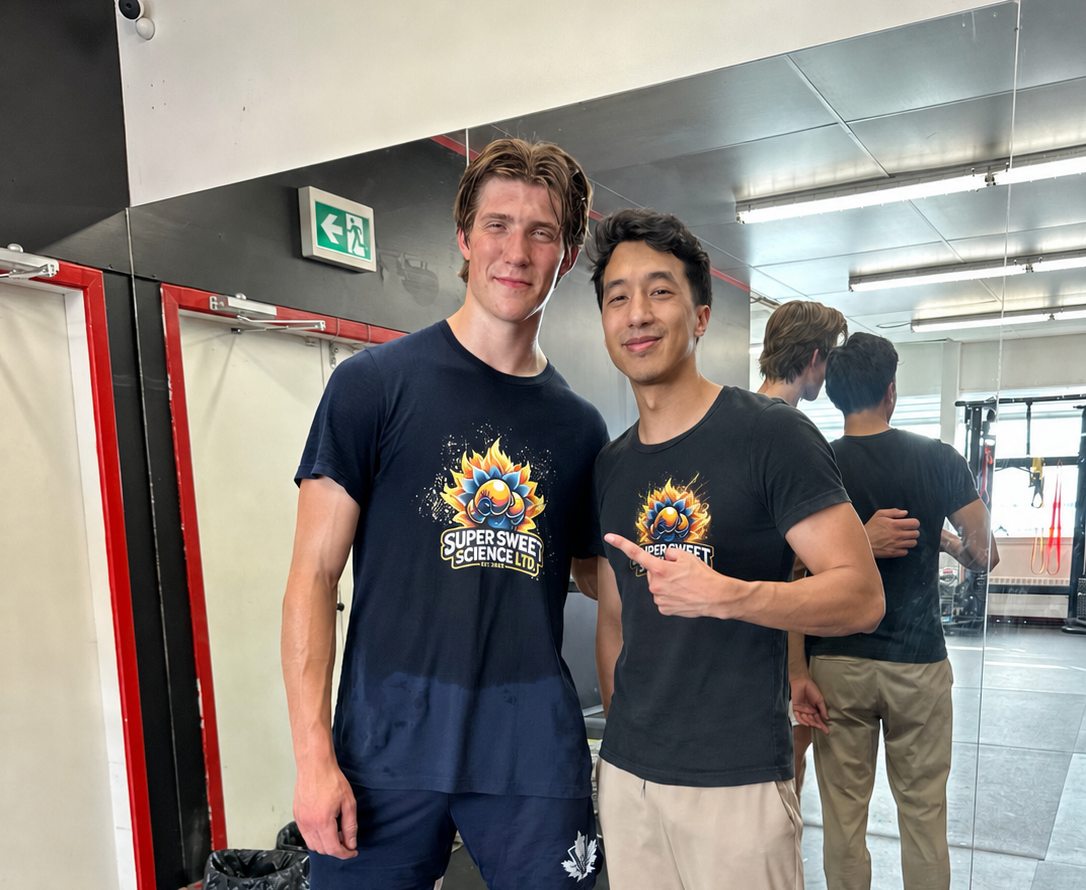 NHL Prospect Ryden Evers trains boxing with Coach Jason from Super Sweet Science Boxing