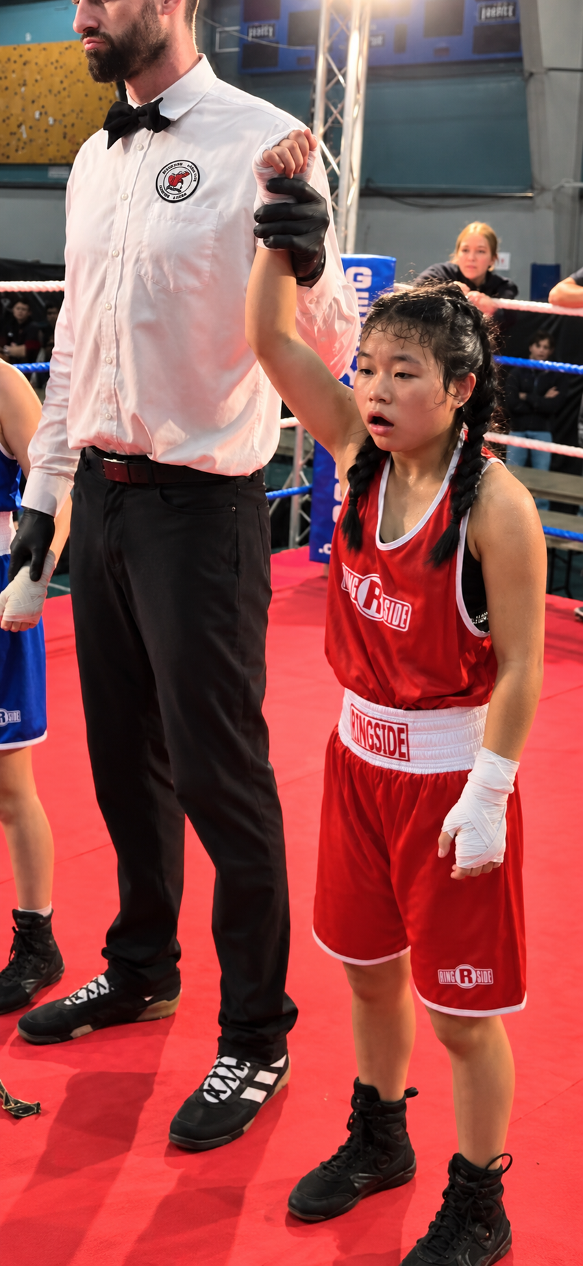 Super Sweet Science Boxer Faith Lu has her hand raised as the new female Bronze gloves provincial champion of 2026