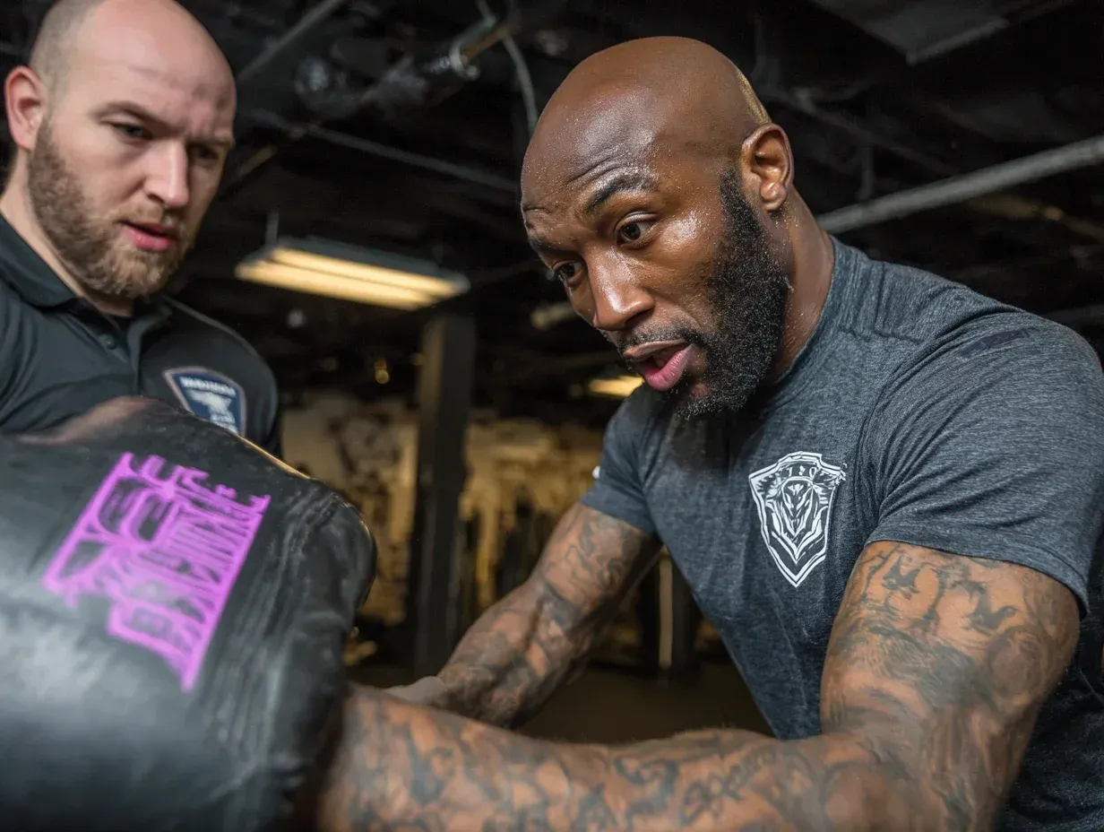 Boxer practicing slips and counters under swinging rope drill. Boxing training developing reaction and defense. Boxing conditioning improving posture and awareness. Boxing gym promoting control and mental discipline.
Boxer wiping sweat off forehead under dim gym light after conditioning session. Boxing training representing exhaustion and pride. Boxing fitness session for stamina and mindset. Boxing gym filled with effort and reflection.
Boxer kneeling to retie wraps before sparring session. Boxing preparation blending ritual, focus, and safety. Boxing training emphasizing readiness and control. Boxing gym environment of precision and patience.
Trainer holds mitts while athlete throws uppercut-hook combinations. Boxing training merging rhythm, defense, and movement. Boxing gym alive with energy and instruction. Boxing conditioning refining skill and consistency.
Boxer doing burpees between padwork rounds, gasping for air. Boxing training combining endurance and intensity. Boxing fitness focused on explosive transitions. Boxing gym pushing physical and mental limits.
Boxer practicing jab cross under neon reflection on ring floor. Boxing training emphasizing accuracy and precision. Boxing gym atmosphere cinematic and focused. Boxing conditioning sharpening focus and timing.
Fighter ducking low during defensive drill while coach shouts cues. Boxing training improving reflex and control. Boxing gym driven by focus, repetition, and discipline. Boxing fitness testing speed and coordination.
Boxer stretching hamstrings with gloves still on after final round. Boxing recovery symbolizing balance and control. Boxing gym environment calm after intensity. Boxing training linking flexibility, focus, and recovery.
Boxer performs fast double-end bag combinations with smooth timing. Boxing training perfecting rhythm and reaction. Boxing fitness sharpening coordination and control. Boxing gym echoing precise motion and discipline.
Boxer lands clean body shot during sparring under gym lights. Boxing training emphasizing timing, technique, and power. Boxing gym showcasing endurance, focus, and control. Boxing workouts improving strength and awareness.
Boxer performing pushups between sets in ring corner. Boxing conditioning improving strength, resilience, and stamina. Boxing training building foundation and control. Boxing gym filled with effort and determination.