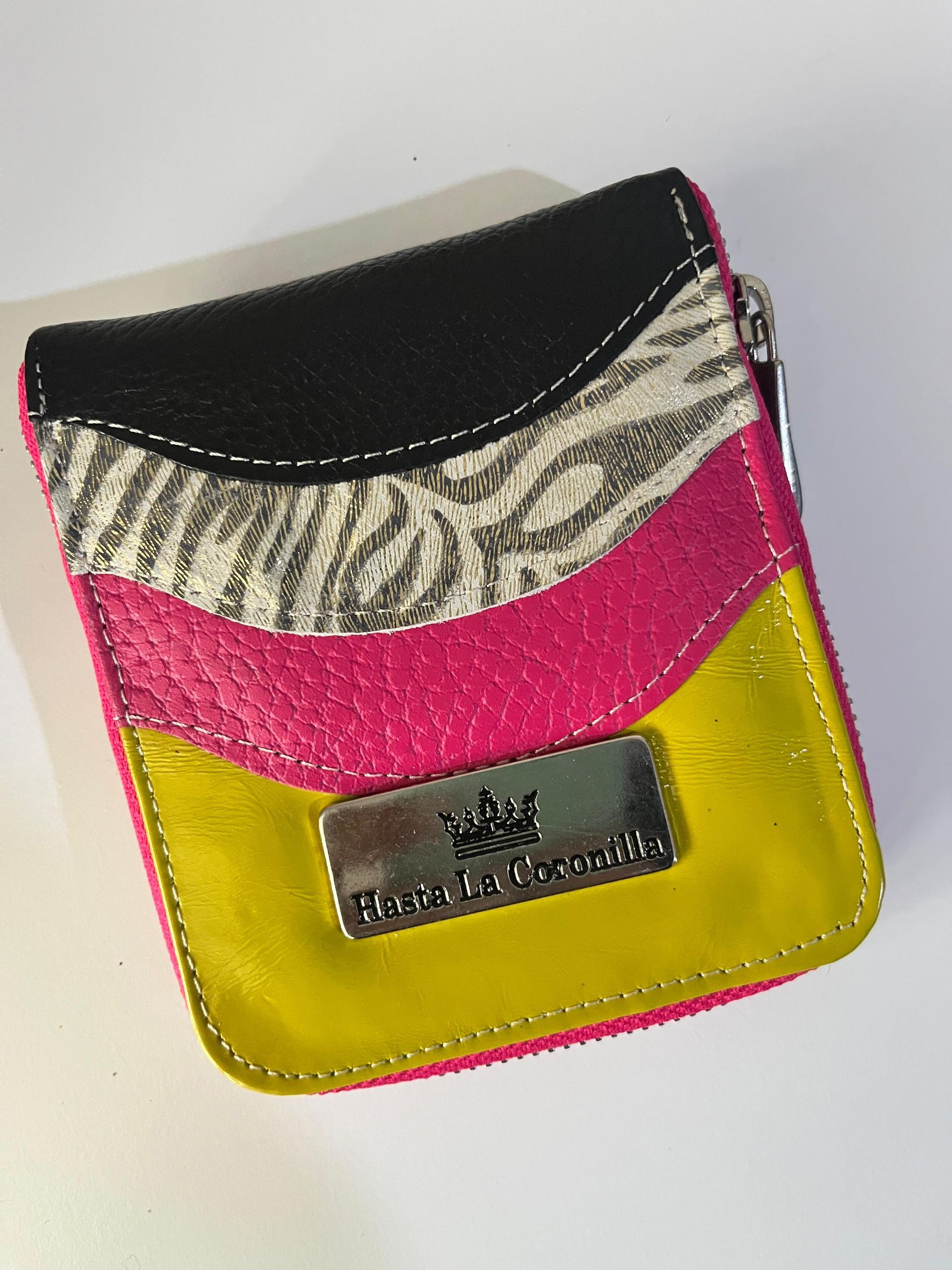 Billetera Mini negro, cebra, fucsia