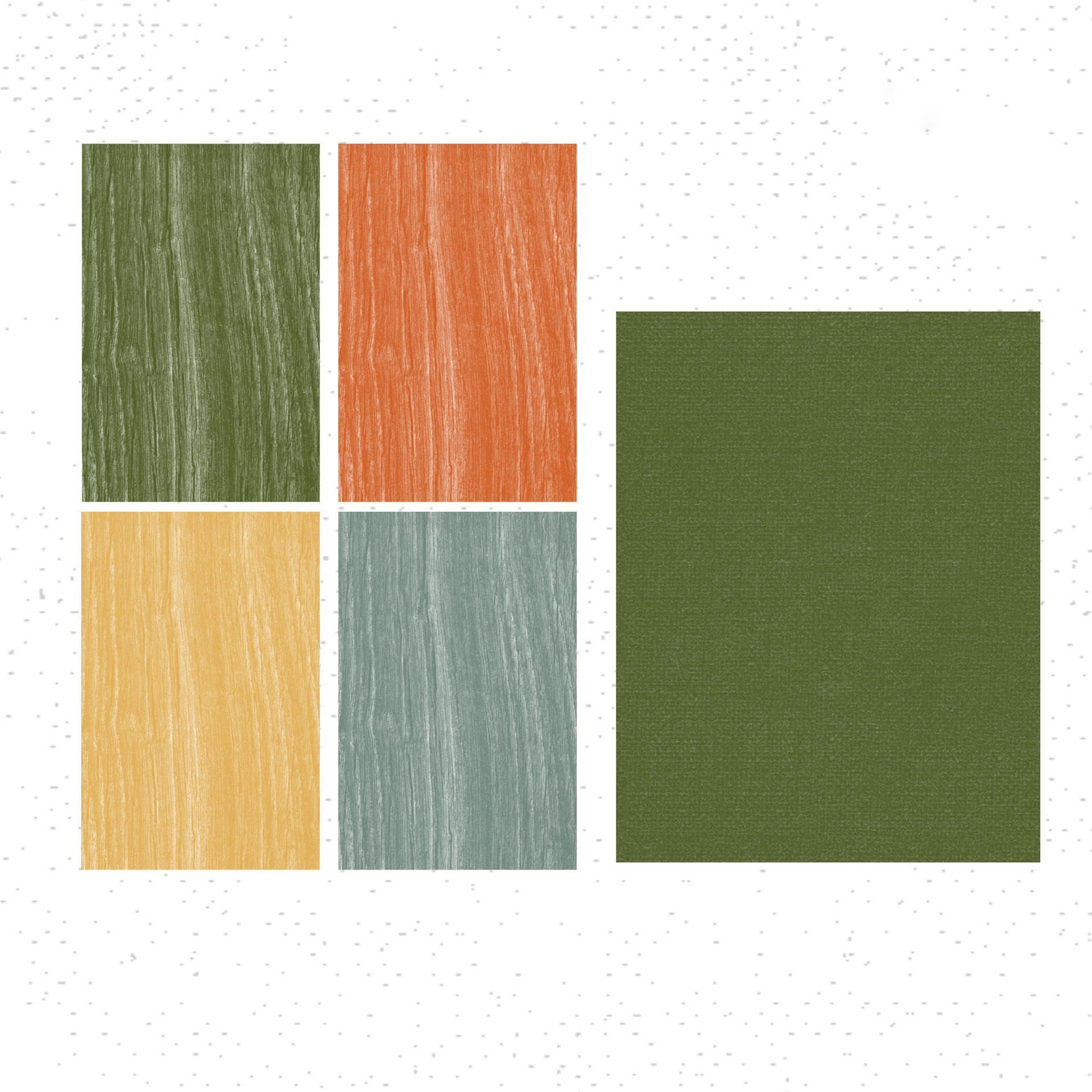 A collage of different colored papers with a square in the middle.