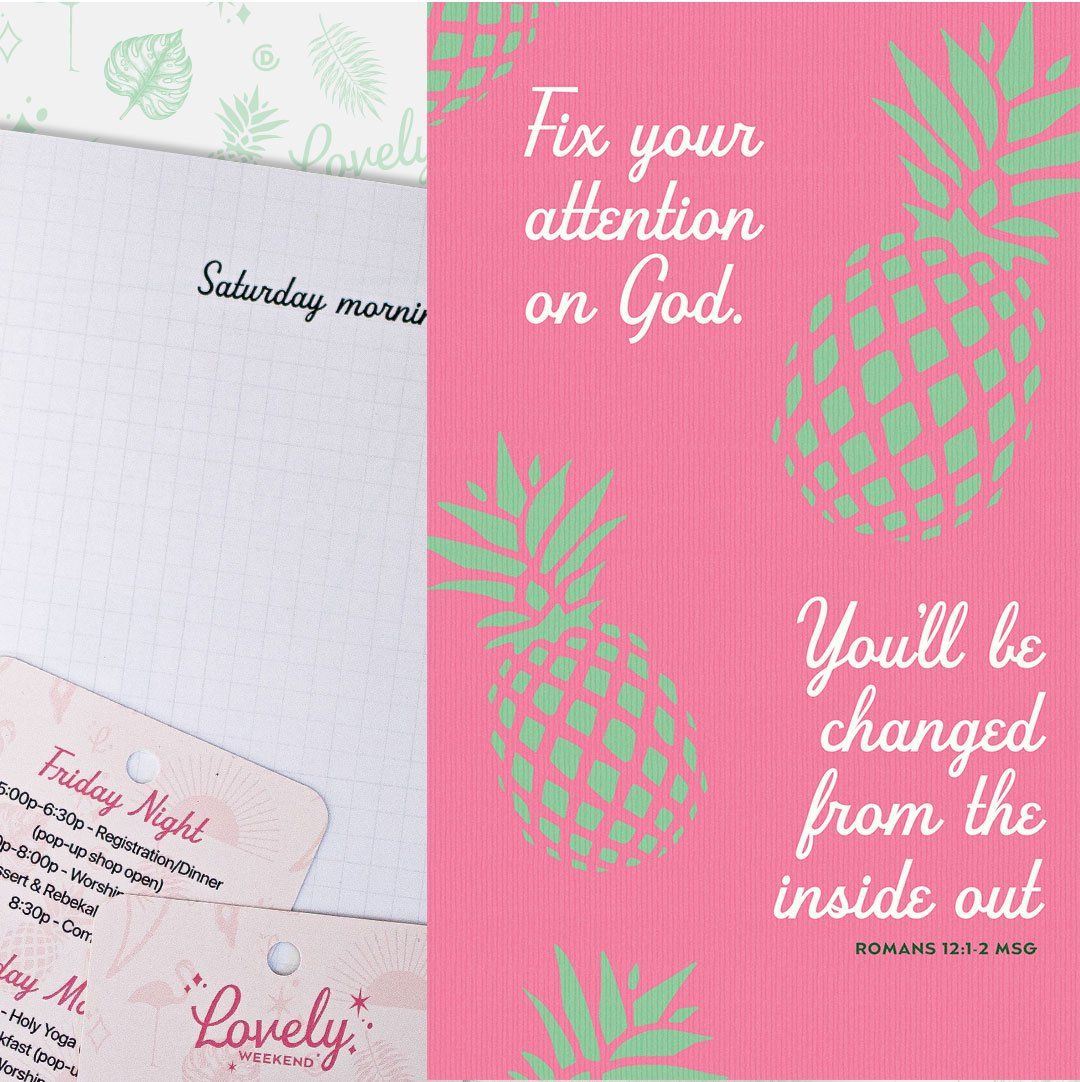 A pink poster that says fix your attention on god
