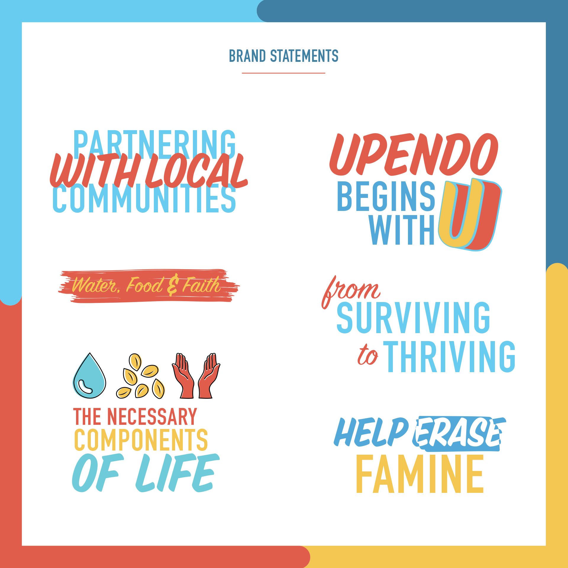 A set of logos for a company called upendo
