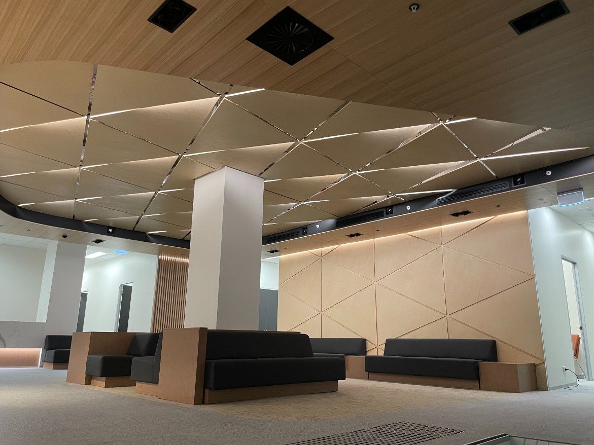 A Well-Lit Large Room With A Wooden Ceiling And A Lot Of Furniture — Concept Kitchens In Port Macquarie, NSW