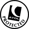 ATOL protected black-and-white certification logo in a circular seal
