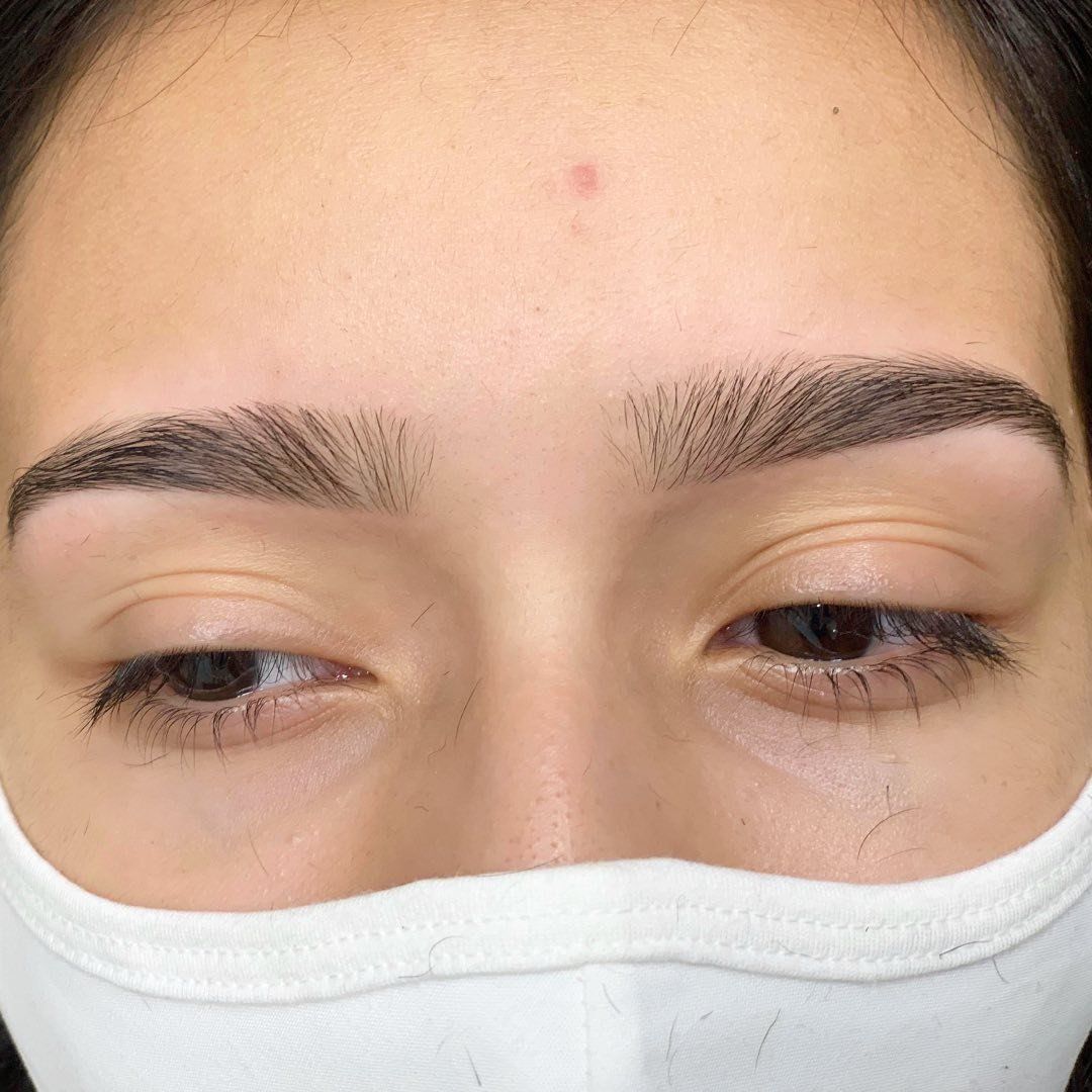 Staff with Client after Eyebrow Tinting