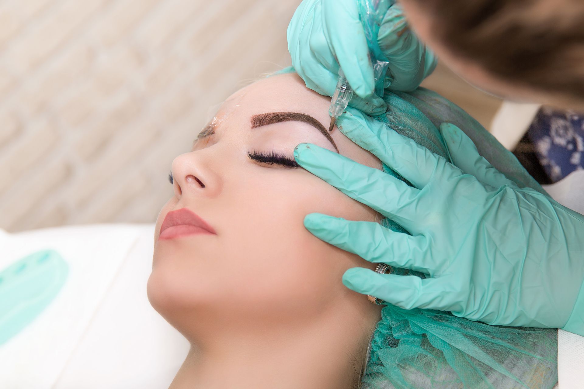 Eyebrow Tinting in Progress