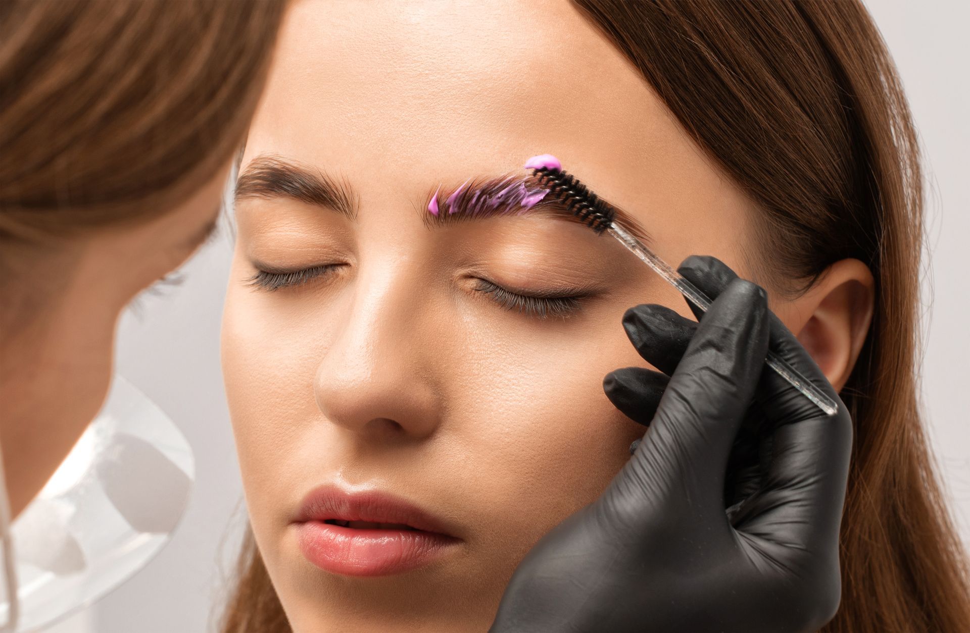 Eyebrow Tinting in Progress