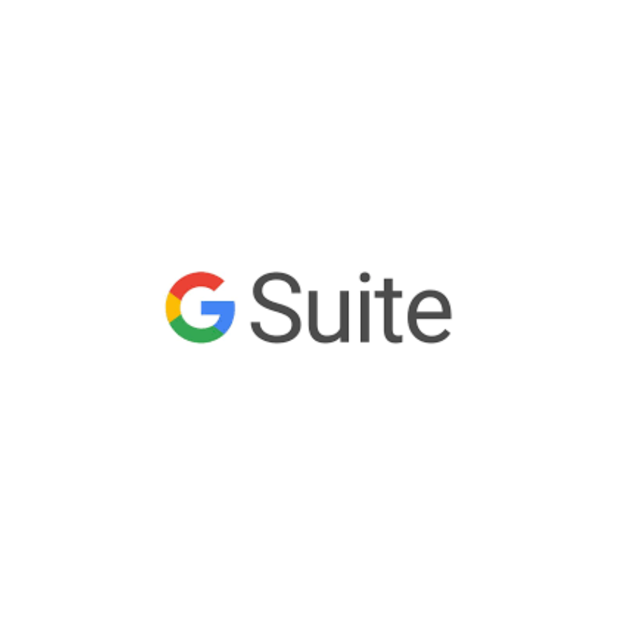 The g suite logo is on a white background.