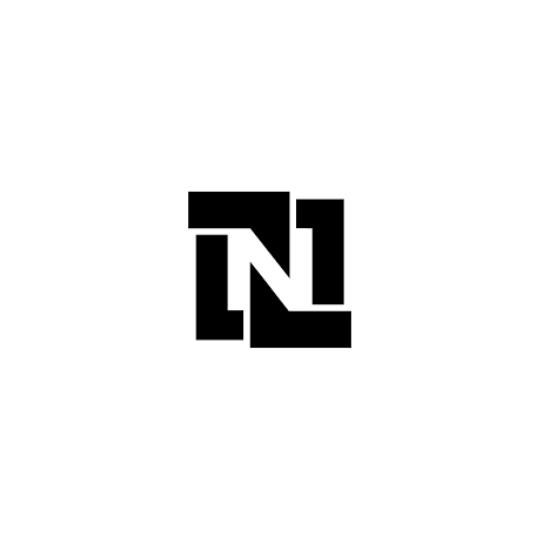 The letter n is in a square on a white background.
