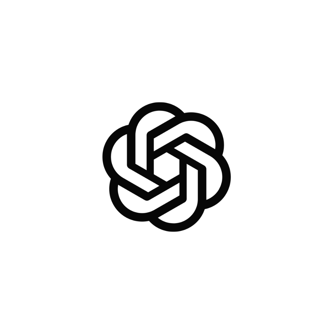 A black and white icon of a knot in the shape of a flower.